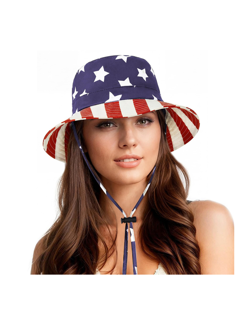 Waterproof Bucket Hats for Woman UPF 50+ Sun Hat | UV | American Flag | Size OS